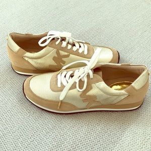 Micheal Kors Gold and Tan Sneaker Size 8